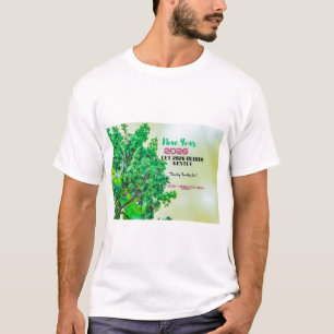 Grüne Natur Blätter Frohes Neues Jahr 2026 T-Shirt