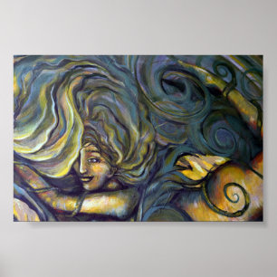 Grüne Natur Goddess Blumengarten Hexe Poster