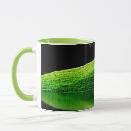 Grüne Natur Landschaft Spiegelung Kaffeetasse | Sc (Links)