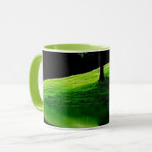 Grüne Natur Landschaft Spiegelung Kaffeetasse | Sc (Vorderseite Links)