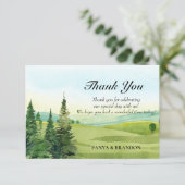 Grüne Naturlandschaft Wasserfarbe Dankeskarte (Stehend Vorderseite)