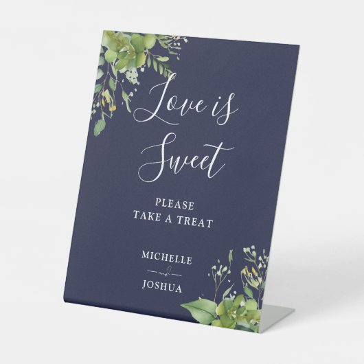 Grüne Navy Blue Liebe ist süße Favoriten Sockelschild (Vorderseite)