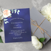 Grüne Navy Rose Budget Einladung Hochzeit