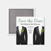 Grüne Nelke rettet die Date Magnet Gay Wedding (Vorderseite/Rückseite)