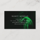 Grüne Neon-Nägel Nail-Tech-Script-Typografie Visitenkarte (Rückseite)