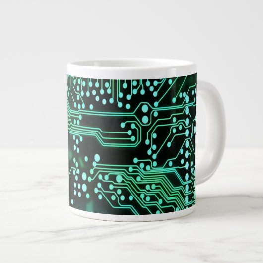 Grüne Neonleiterplatte Jumbo-Tasse (Vorderseite Rechts)