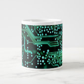 Grüne Neonleiterplatte Jumbo-Tasse (Vorderseite)