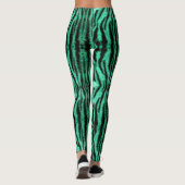 Grüne Neontiger-Streifen Leggings (Rückseite)