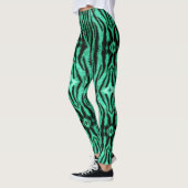 Grüne Neontiger-Streifen Leggings (Links)