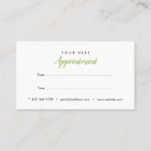 Grüne Neuernennung von Lemons Visitenkarte (Rückseite)