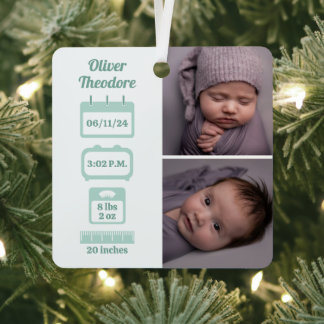 Grüne Neugeborene Ornament Aus Metall