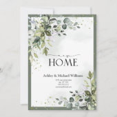 Grüne New Zuhause Moving Ankündigung Adressen (Vorderseite)