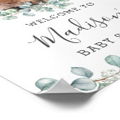 Grüne Niedliche Babydusche Highland Cow Begrüßung Poster (Ecke)