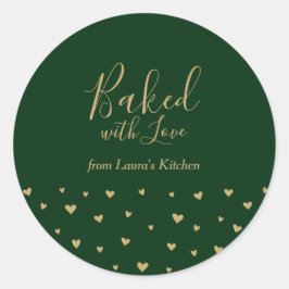 Grüne Niedliche Herzen gebacken mit Aufkleber für 