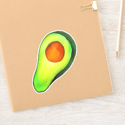 Grüne niedliche Kunst für Avocado Aufkleber (Notizbuch)