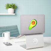 Grüne niedliche Kunst für Avocado Aufkleber (Laptop auf Schreibtisch)