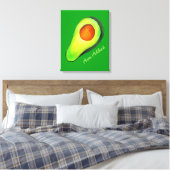 Grüne niedliche Kunst für Avocado Leinwanddruck (Insitu (Schlafzimmer))