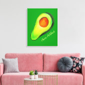 Grüne niedliche Kunst für Avocado Leinwanddruck (Insitu (Wohnzimmer))
