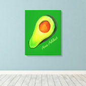 Grüne niedliche Kunst für Avocado Leinwanddruck (Insitu (Holzboden))