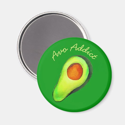 Grüne niedliche Kunst für Avocado Magnet (Vorderseite/Rückseite)
