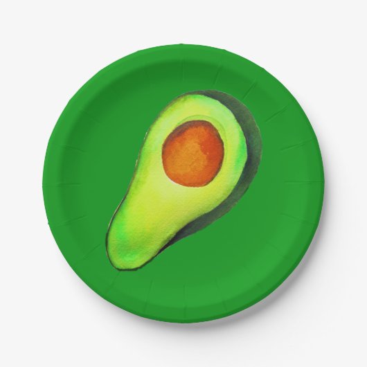 Grüne niedliche Kunst für Avocado Pappteller (Vorderseite)