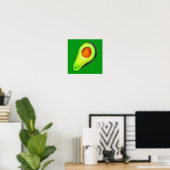 Grüne niedliche Kunst für Avocado Poster (Heimbüro)