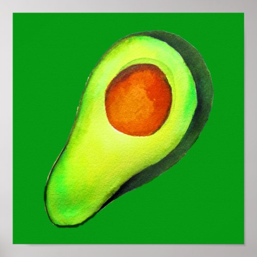 Grüne niedliche Kunst für Avocado Poster (Vorne)