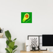Grüne niedliche Kunst für Avocado Poster (Heimbüro)
