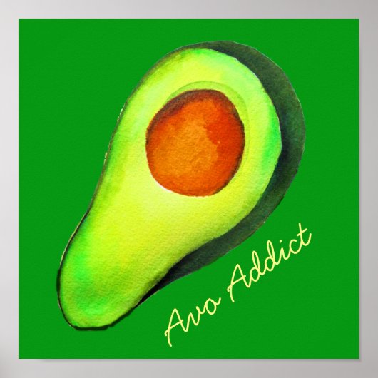 Grüne niedliche Kunst für Avocado Poster (Vorne)