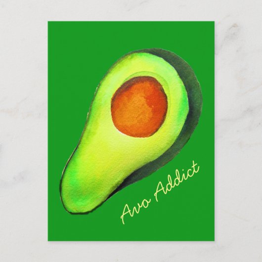 Grüne niedliche Kunst für Avocado Postkarte (Vorderseite)