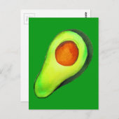 Grüne niedliche Kunst für Avocado Postkarte (Vorne/Hinten)