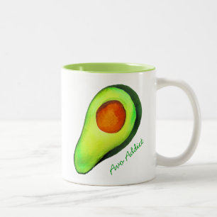 Grüne niedliche Kunst für Avocado Zweifarbige Tasse