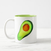Grüne niedliche Kunst für Avocado Zweifarbige Tasse (Links)