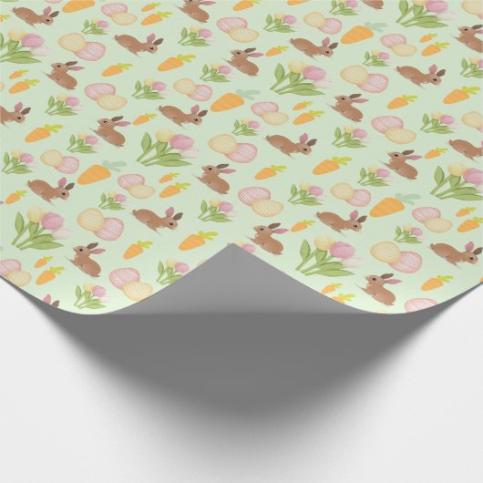 Grüne Niedliche Ostersonnenwrap Geschenkpapier (Ecke)