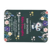 Grüne Niedliche Pinguine Blume Babydusche Kinder Magnet (Horizontal)