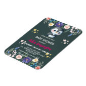 Grüne Niedliche Pinguine Blume Babydusche Kinder Magnet (Linke Seite)