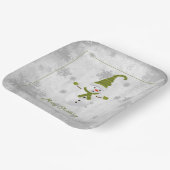 Grüne Niedliche Schneepapierplatte Pappteller (Gewinkelt)
