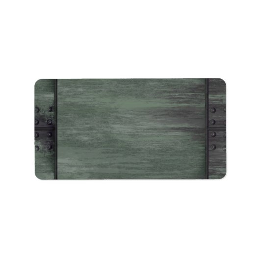 Grüne niettierte Stahlstruktur Adressaufkleber (Vorne)