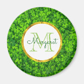 Grüne Noppen und Imitate Gold Foil & Monogram Magnet (Vorne)