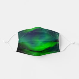 Grüne Nordlichter Aurora Borealis Abstrakte Kunst Mund-Nasen-Maske Aus Stoff