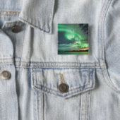 Grüne Nordlichter Button (Beispiel)