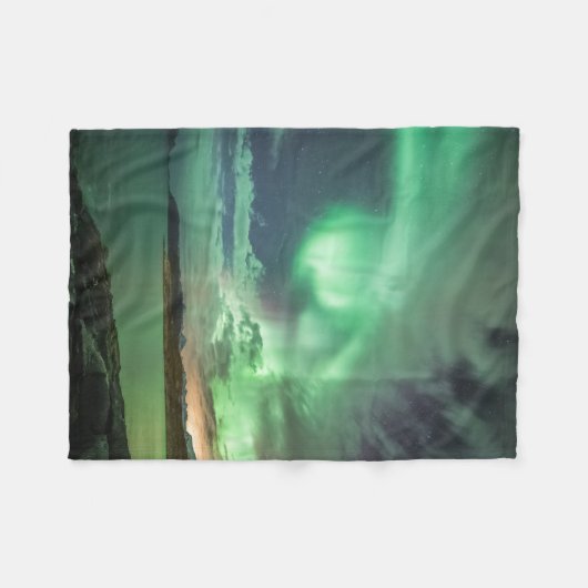 Grüne Nordlichter Fleecedecke (Vorderseite (Horizontal))