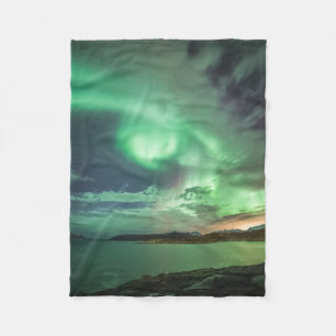 Grüne Nordlichter Fleecedecke
