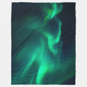 Grüne Nordlichter Fleecedecke