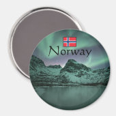 Grüne Nordlichter Magnet (Vorderseite/Rückseite)