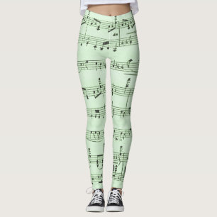 Grüne Noten auf der Rückseite Leggings