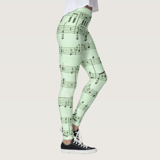 Grüne Noten Leggings (Rechts)