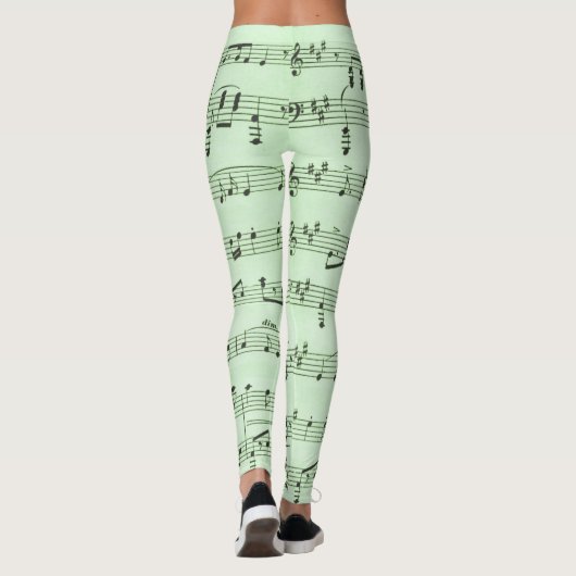 Grüne Noten Leggings (Rückseite)
