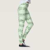 Grüne Noten nach oben Leggings (Rechts)