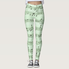 Grüne Noten nach oben Leggings